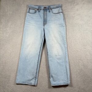 Madewell The Perfect Vintage Wide Leg Crop Y2K Light Wash Denim Jean Women Sz 30